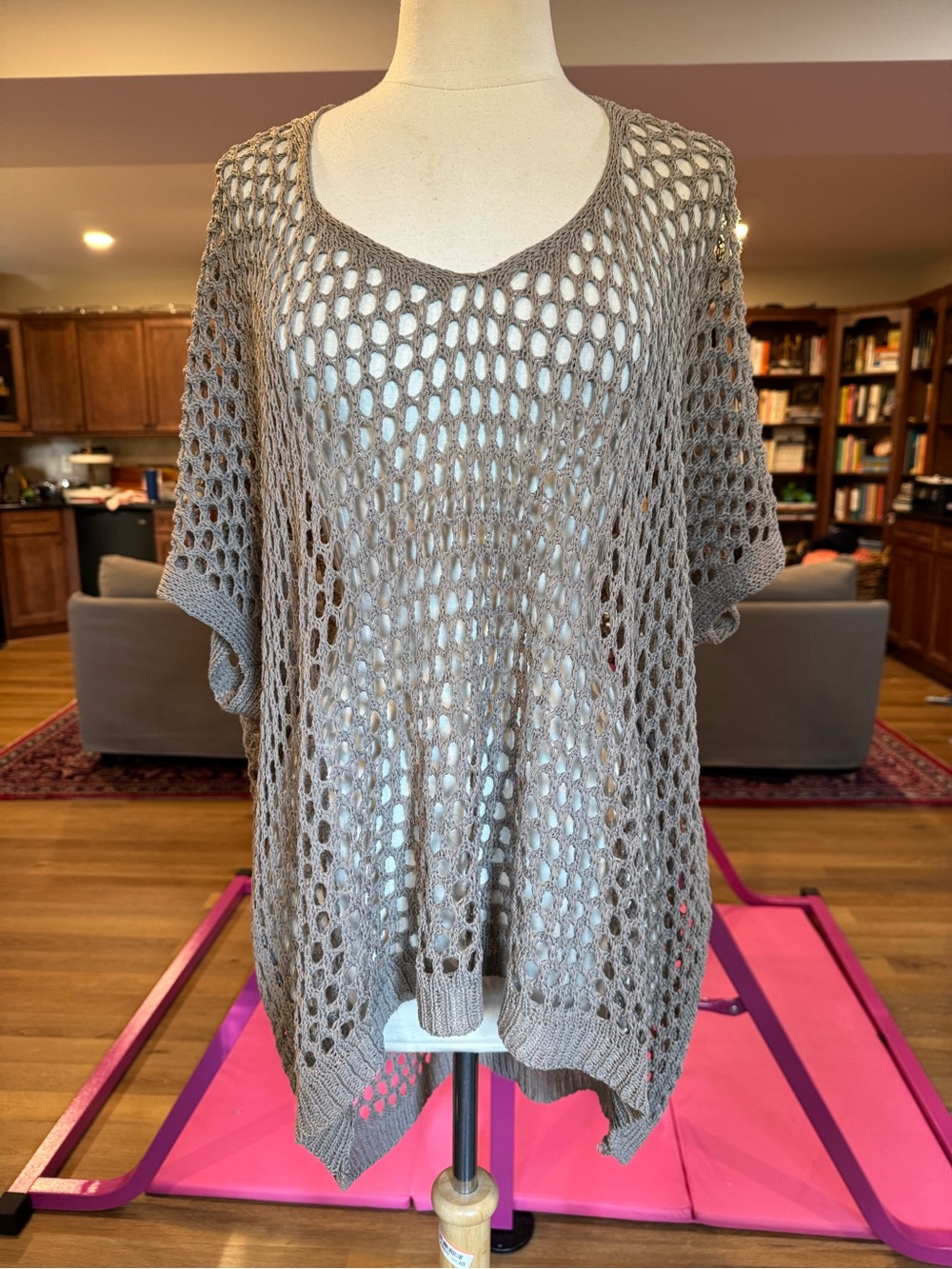 Crochet knit swim cover up sz M
